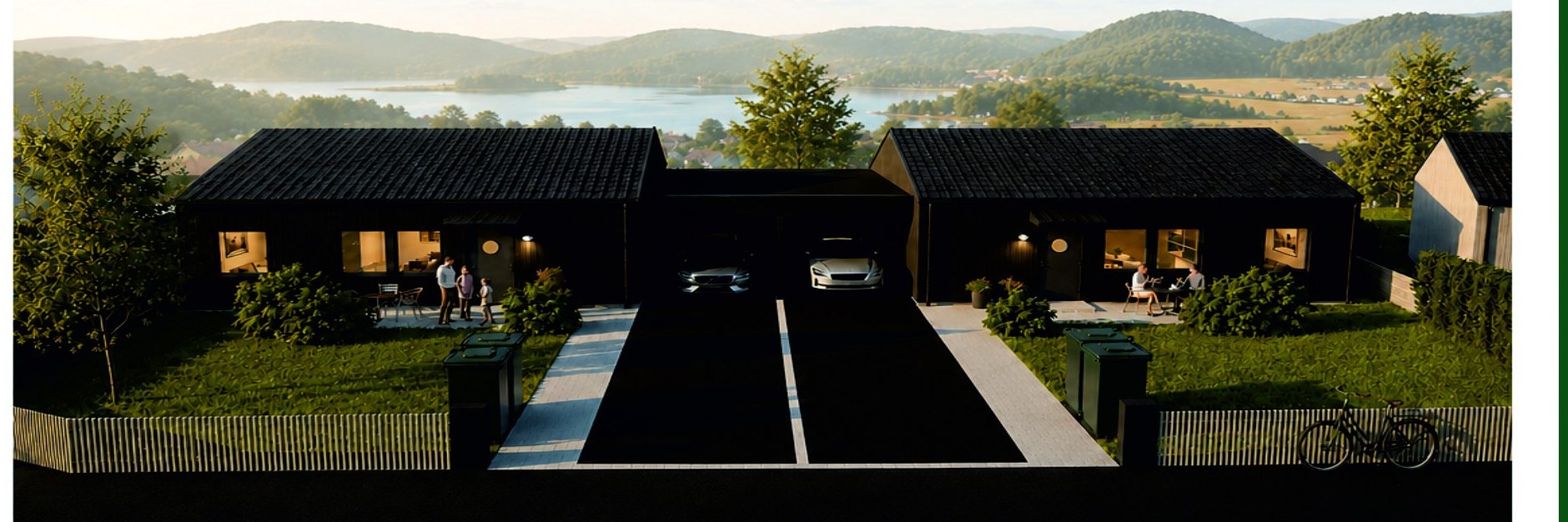 Brf Furuhall Höjd – projektbild från skylten över etapp 1 och 2 i Uddevalla